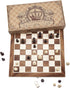 AMEROUS 12" x 12" Magnetic Wooden Chess Set - Kids Age 6+, 2 Bonus Extra Queens, Folding Board with Storage Slots
