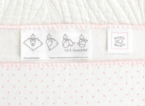 SwaddleDesigns Large Receiving Blanket, Ultimate Swaddle for Baby Boys & Girls, Pink Big Dots, 42 x 42 Inch, Softest US