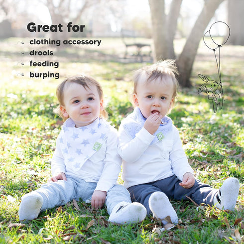 KeaBabies 8-Pack Organic Baby Bandana Drool Bibs - Stylish Unisex, Super Absorbent Teething Bibs for Infants