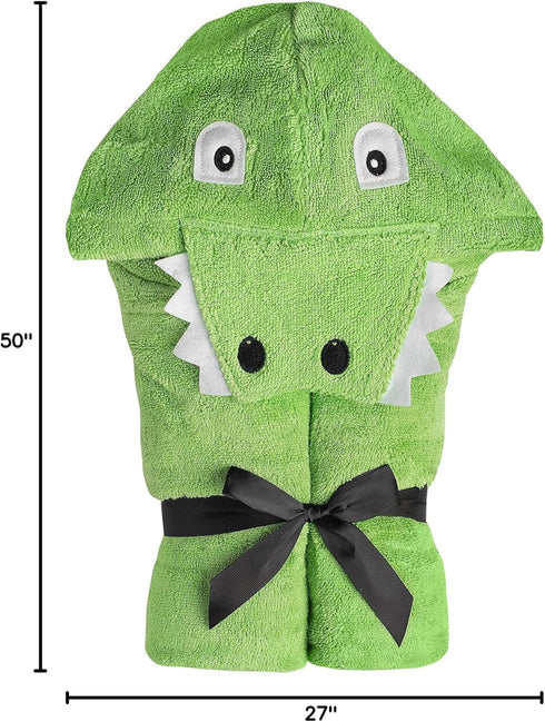 2-8 100% Hooded Baby Towel for Kids | Large Cotton Baby Towel for Boys or Girls | Unisex Cute Alligator Bath Towels