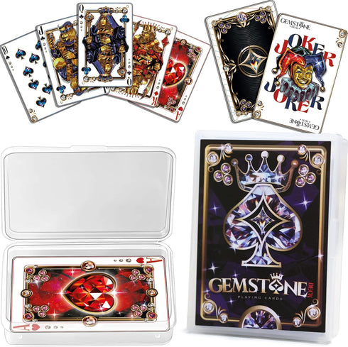 Gemstone Deck (2-Pack), 100% Set 54 2 Premium Waterproof Playing Cards Plastic Water Proof for Pool Beach Hot Tub