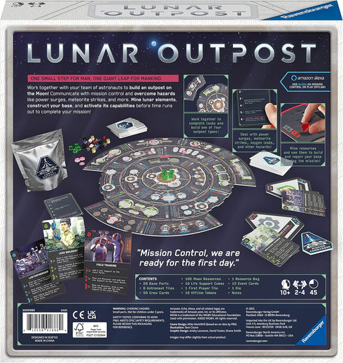 Ravensburger Lunar Outpost Board Game for Ages 10 and Up, Work Together to Build a Base on The Moon