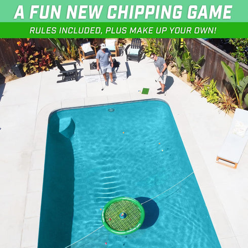 GoSports Splash Chip Floating Golf Game, Includes Chipping Target, 16 Foam Golf Balls, Chipping Mat and Ropes
