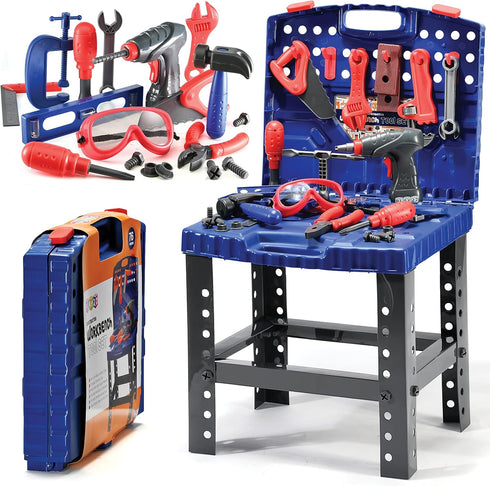 Play22 Kids Tool Set Bench 76 Pc - Toddler Tool Bench Set