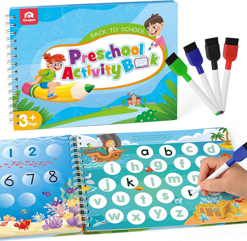 Coogam Pencil Control Tracing Workbook, Learn to Write Alphabet & Numbers, Montessori Educational Toy Gift