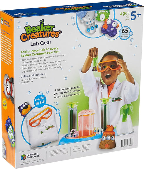 Learning Resources Beaker Creatures Lab Gear - 2 Pieces Lab Coat & Glasses for Kids, STEM Toys Ages 5+