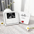 Wooden Pregnancy Announcement Ivory White, Writeable Creative Ultrasound Photo Frame Wooden Keepsake Box, Baby Birth