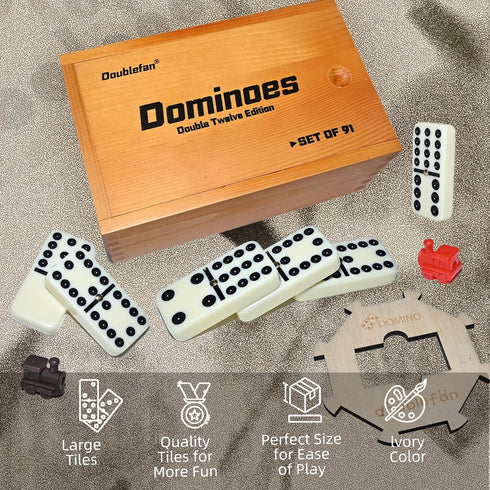Set, 12 Set Set 91 (2-8 Doublefan Mexican Train Dominoes Double Dominoes for Adults, Mexican Dominoes Train for Adults
