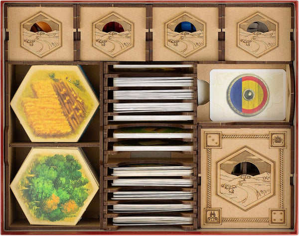 TowerRex Board Game Organizer for Catan Box | Compatible with Cities & Knights and Seafarers Expansions | Storage Kit
