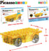 PicassoTiles Magnet Tile Motorized Car Base - Self Turning Omnidirectional Truck with Light and Motor