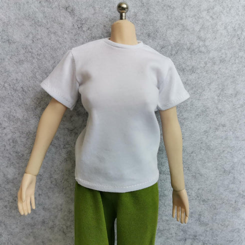 1/6 Custom Scale 2X T-Shirt Clothes for 12" Female TBL Phicen Jo Action Figure Doll Clothes Toy (Black+White)