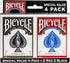 Bicycle Standard Index (Black/Red), Pack of 4
