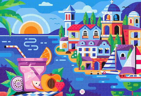 Goliath Alex Krugli: Summer Vibes 1000-Piece Puzzle - Completed Size 26.75 x 18.26 Inches - Ages 12 and Up