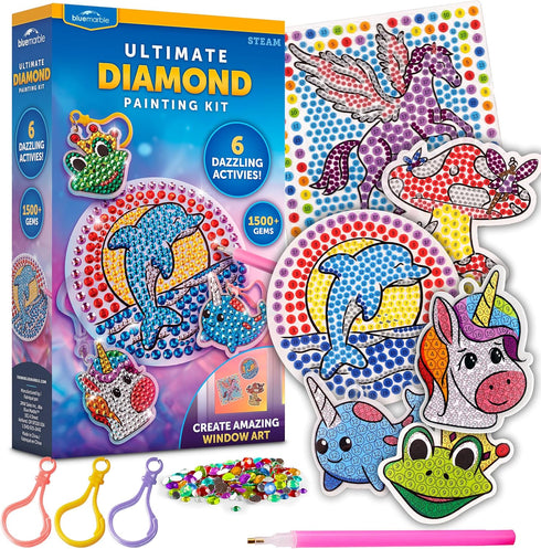 Blue Marble Ultimate Diamond Painting Kit for Kids 6 Craft Activities with