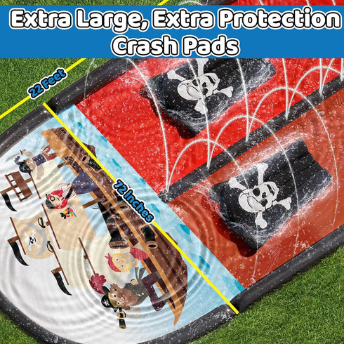 JAMBO 22Ft Water Slide: Extra Long Slip Splash and Slide with 2 Bodyboards, Heavy Duty Water Toys for Summer Fun