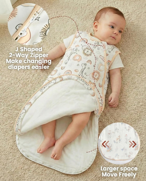 2 Pack 1.0 100% 2-Way 6-12 WYTbaby Baby Sleep Sack TOG, Cotton Wearable Blanket, Zipper Baby Sleeping Bag, Months