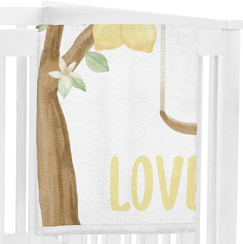 Sweet Jojo Designs Lemon Floral Girl Milestone Blanket Monthly Newborn First Year Growth Mat Baby Shower Memory