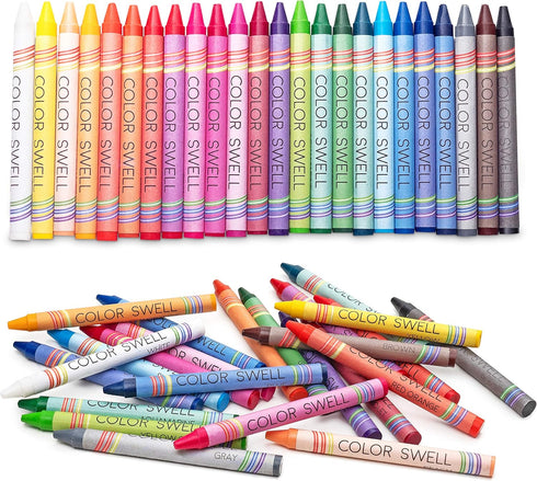 6 Packs 24 Count Color Swell Crayons Bulk of Vibrant Colors Teacher Quality Durable for Families Class Party Favors