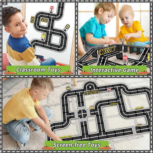 Set, 3-5 4-8 5-7, Goodtiles Magnetic Tiles Road Expansion STEM Magnetic Building Blocks for Kids Ages Preschool