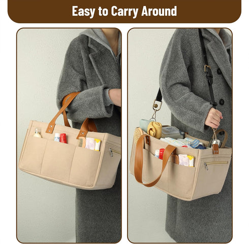 Mr. Pen Baby Diaper Caddy Organizer, Leather Strap, Portable Diaper Organizer for Changing Table
