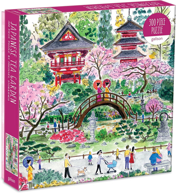 Galison Michael Storrings Japanese Tea Garden Puzzle, 300 Pieces, 21.25” x 16.14'' - Family-Friendly Illustrated Art