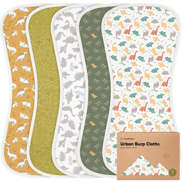 Organic Burp Cloths Baby Boy & Girl - 5-Pack Super Absorbent Cotton