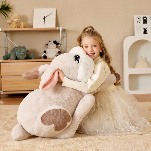EARTHSOUND Giant Bunny Stuffed Animal Plush Toy - Large Realistic Rabbit Jumbo Soft Toy, Cute Huge Plushy Gift