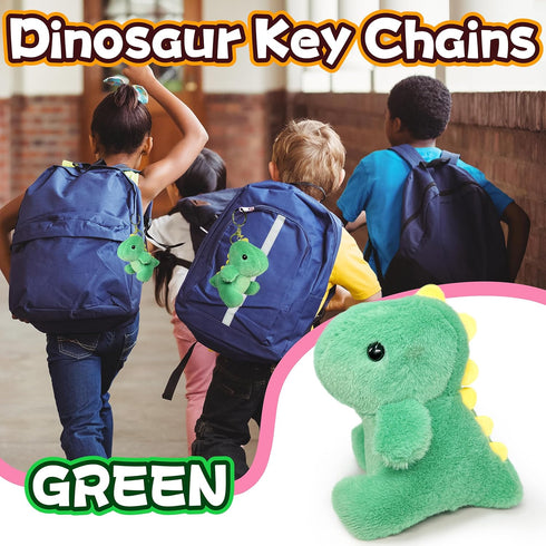 Super Cute Fat Dinosaur Stuffed Animals for Girls and Boys, Soft Cuddly Mini Dino Plush Toy, Keychain, Green