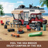 TYCOLE Set-Beach 6+(880 City Camper Van Building Camping Themed Construction Toy Kit with Mini Accessories&Lights, RV
