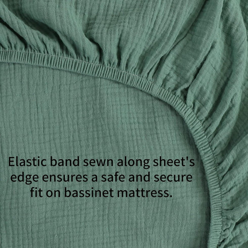 24" x21" Pack 2 Pack 100% Onacosht Muslin Bassinet Sheets Compatible with Graco n-Play Dome LX Bassinet, Small Round