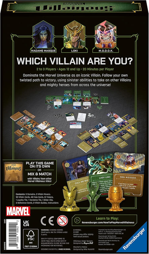 Ravensburger Marvel Villainous: Mischief & Malice Strategy Board Game for Ages 12 & Up - Fun for Teens and Adults