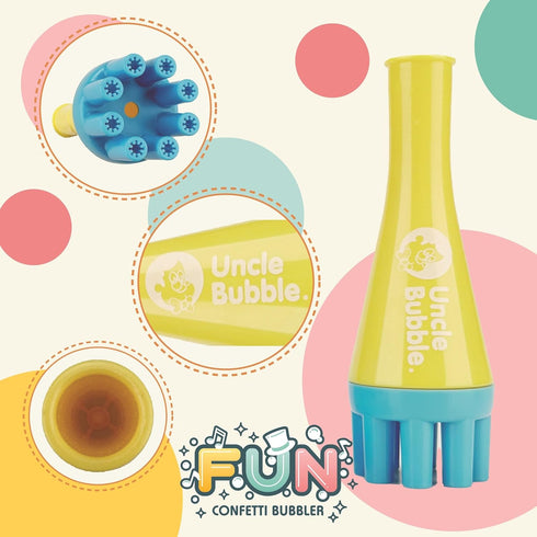Uncle Bubble Mini Bubble Blower for Kids and Toddlers, Durable Outdoor Toy Makes Thousands of Bubbles