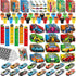 BenLouis 96Pcs Race Car Party Favors Racing Theme School Stationery Set Bulk
