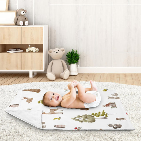 Sweet Jojo Designs Woodland Forest Animals Boy Girl Gender Neutral Unisex Soft Baby Blanket Receiving Security Stroller