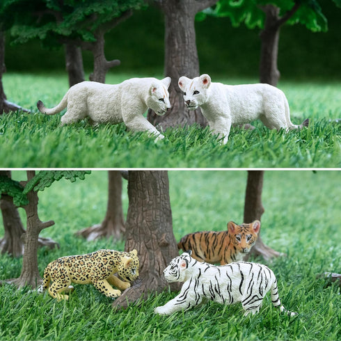 Toymany 12 Safari Animal Figurines Set, High Emulational Plastic Zoo Animals, Cake Toppers for Kids Toddlers