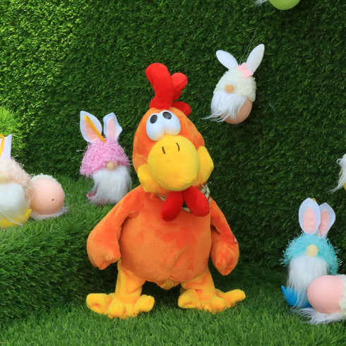 13" Cuteoy Squawking Chicken Musical Stuffed Animal Plushies Walking Singing Waving Rooster Electronic Interactive