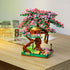 Cherry Blossom Bonsai Tree Mini Micro Building Set, Japanese Sakura Tree House Model for Adults, Creative Gift Toys