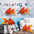 Jet Creations Inflatable Aquatic Animal Pack: 4pc Shark, Dolphin, Goldfish, Starfish, Crab, Penguin - 20+ inch Long