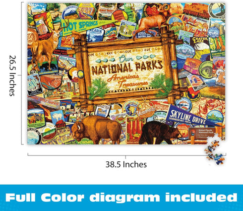 2000-Piece Buffalo Games Jigsaw Puzzle Our National Parks Collage by Kate Ward Thacker Puzzle for Adults, Includes