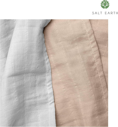 100% 2-Layered 2 Pack,47"x47" (2 Salt Earth Organic Cotton GOTS Certified Swaddle Baby Blanket, Receiving Blankets