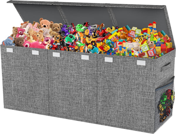 Mabahoo Extra Large Toy Box Chest with Lids, Collapsible Sturdy Kids Toy