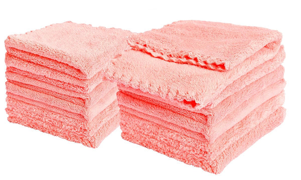 Kyapoo Baby Washcloths 12 Pack 12x12 Inches Microfiber Coral Fleece Extra Absorbent
