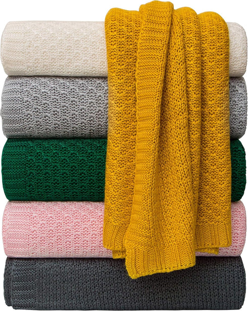 30x40 Inches NTBAY Cable Knit Cooling Toddler Blanket, Soft and Breathable Baby Blanket Made from Rayon Derived from