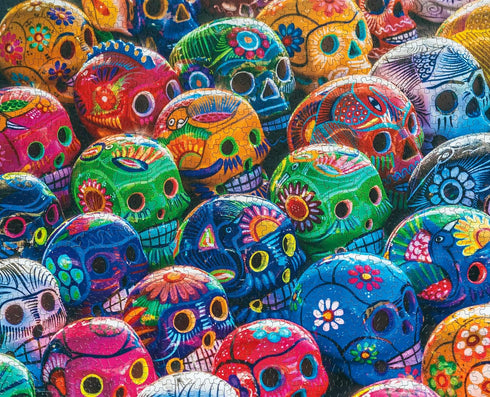 Springbok's Sugar Skulls 1000 Piece Jigsaw Puzzle - Colorful Display of Painted Skulls, Mexican Folk Art