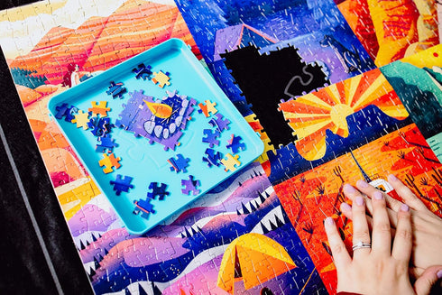 Buffalo Games - Roll-Up Puzzle Mat, Blue.