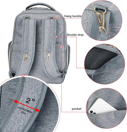Backpack Mommy Backpack MOMIGO Breast Pump Diaper Bag - Multi-Function Outdoor Working with Insulation Pocket
