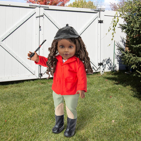 6pc Horseback Riding Outfit for 18" Dolls - Equestrian Set with Clothes & Accessories