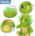 Hopearl Talking Dinosaur Plush Toy, Nodding Electric Interactive Buddy that Repeats What You Say, Green, 8''