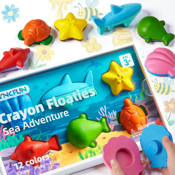 SYNCFUN 100% Pure Large Beeswax Crayons, Washable Safe Crayons for Kids, Natural,