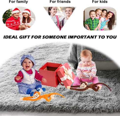 2PCS Hanging Monkey Stuffed Animals Plush - Cute Monkey Toy for Kids and Adults, 27.6"